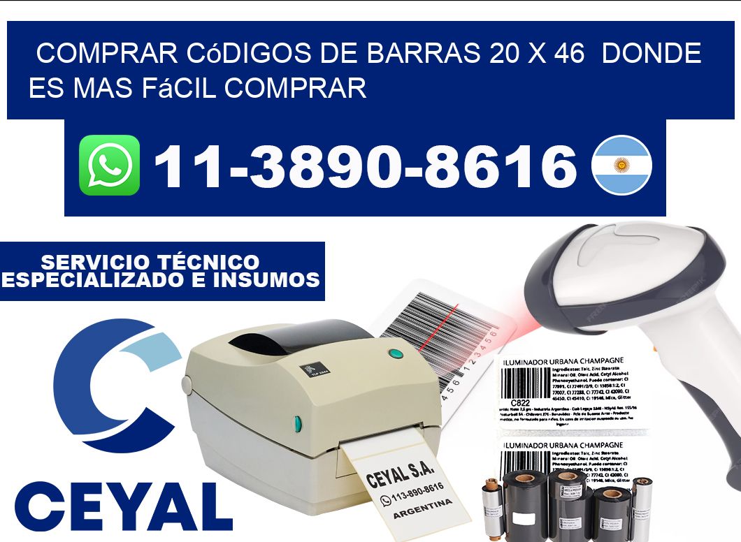 Comprar códigos de barras 20 x 46  Donde es mas fácil comprar