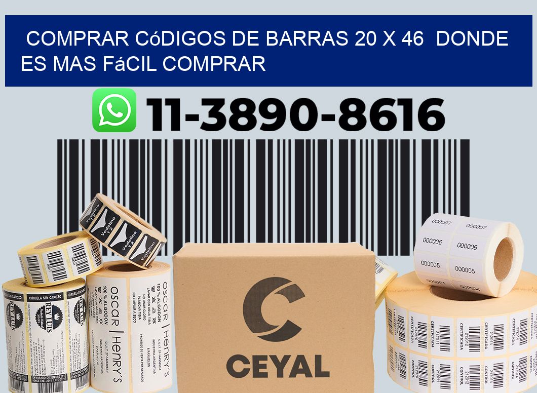 Comprar códigos de barras 20 x 46  Donde es mas fácil comprar