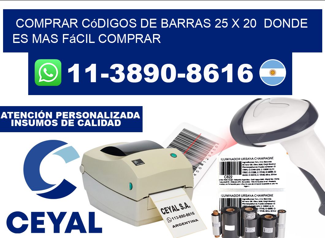 Comprar códigos de barras 25 x 20  Donde es mas fácil comprar