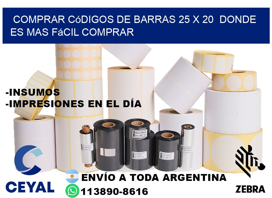 Comprar códigos de barras 25 x 20  Donde es mas fácil comprar