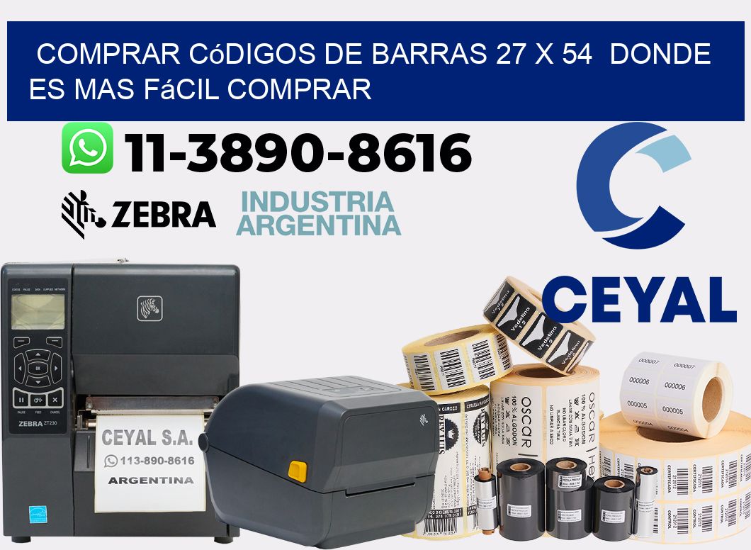 Comprar códigos de barras 27 x 54  Donde es mas fácil comprar