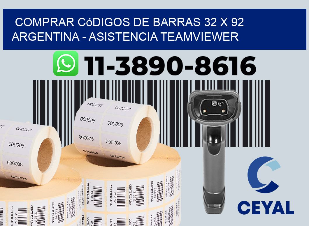 Comprar códigos de barras 32 x 92 argentina - asistencia teamviewer