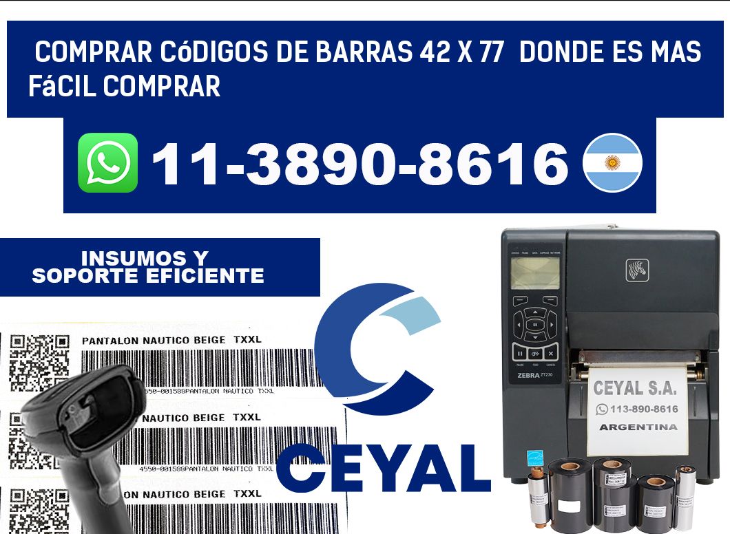 Comprar códigos de barras 42 x 77  Donde es mas fácil comprar