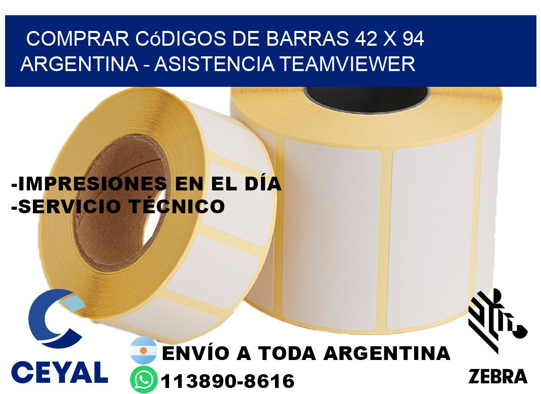 Comprar códigos de barras 42 x 94 argentina - asistencia teamviewer