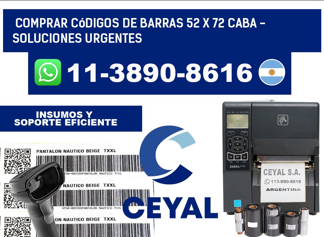 Comprar códigos de barras 52 x 72 CABA - soluciones urgentes