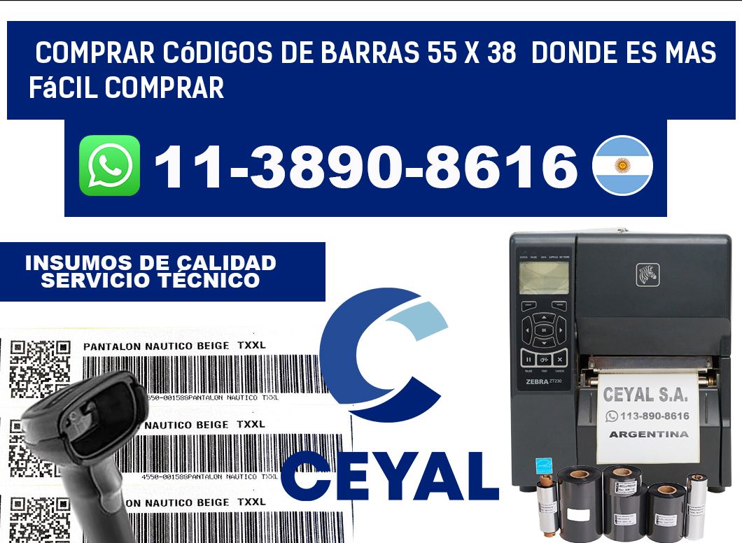 Comprar códigos de barras 55 x 38  Donde es mas fácil comprar