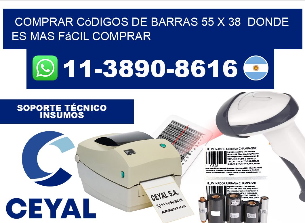 Comprar códigos de barras 55 x 38  Donde es mas fácil comprar