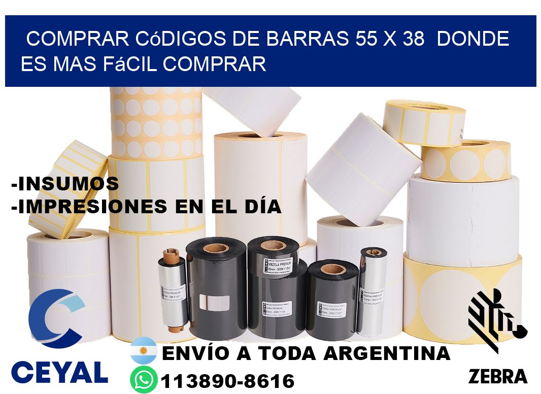 Comprar códigos de barras 55 x 38  Donde es mas fácil comprar