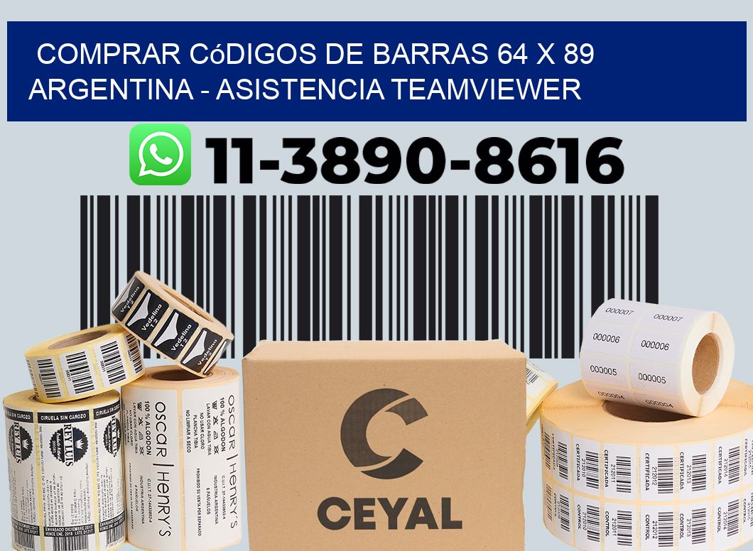 Comprar códigos de barras 64 x 89 argentina - asistencia teamviewer