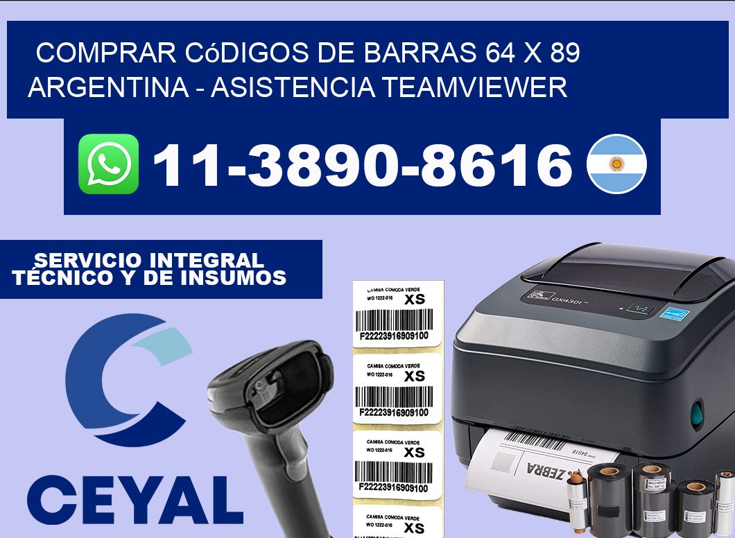 Comprar códigos de barras 64 x 89 argentina – asistencia teamviewer