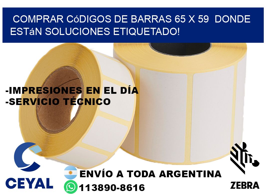 Comprar códigos de barras 65 x 59  donde están soluciones etiquetado!