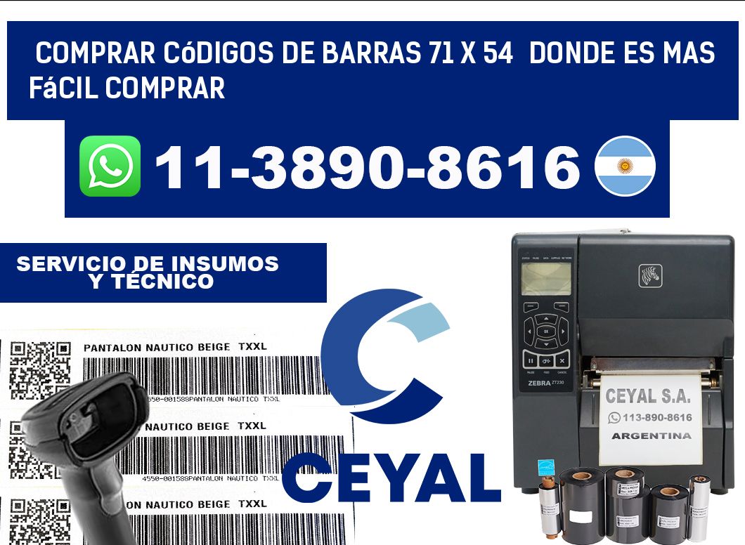 Comprar códigos de barras 71 x 54  Donde es mas fácil comprar