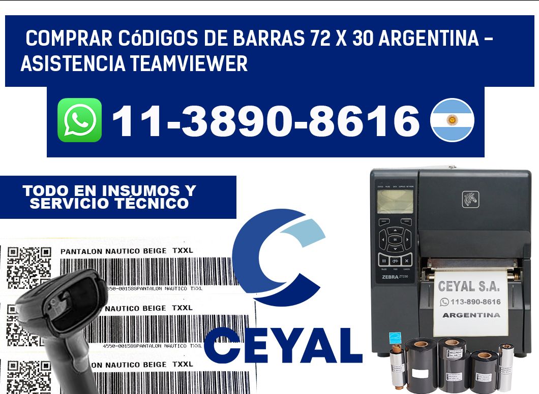 Comprar códigos de barras 72 x 30 argentina - asistencia teamviewer
