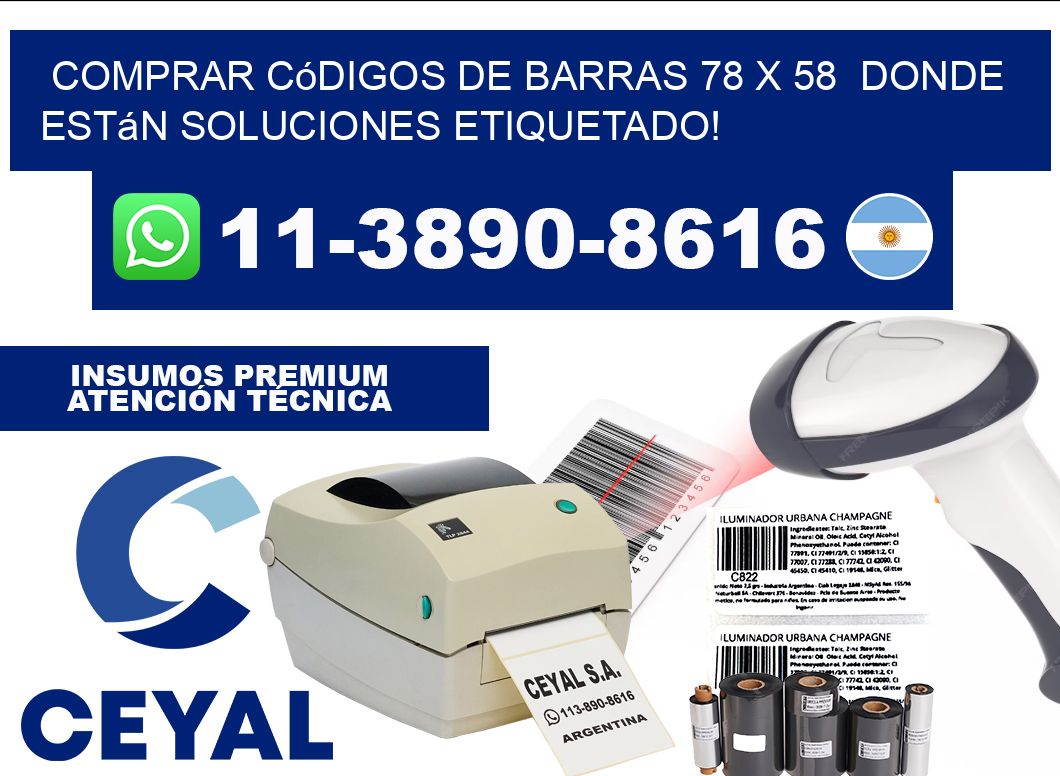Comprar códigos de barras 78 x 58  donde están soluciones etiquetado!