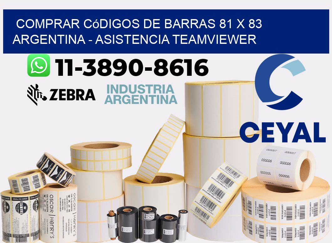 Comprar códigos de barras 81 x 83 argentina - asistencia teamviewer