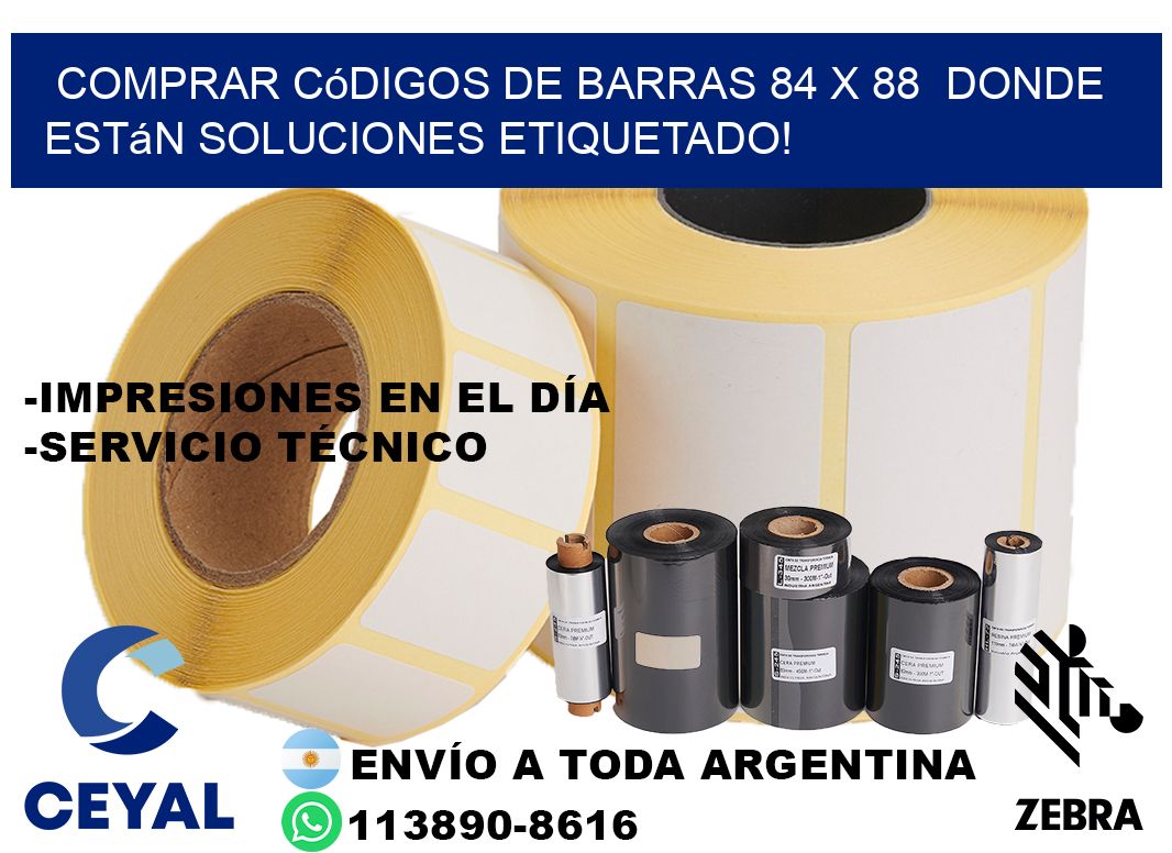 Comprar códigos de barras 84 x 88  donde están soluciones etiquetado!
