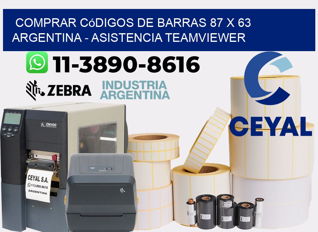 Comprar códigos de barras 87 x 63 argentina - asistencia teamviewer