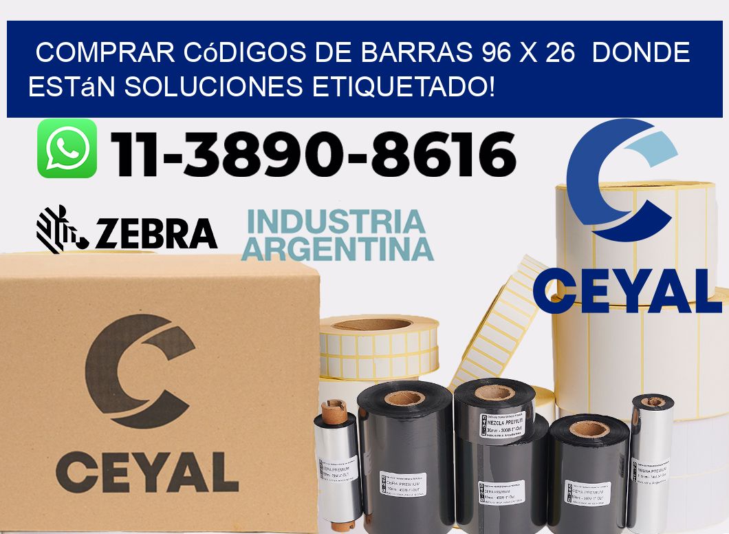 Comprar códigos de barras 96 x 26  donde están soluciones etiquetado!