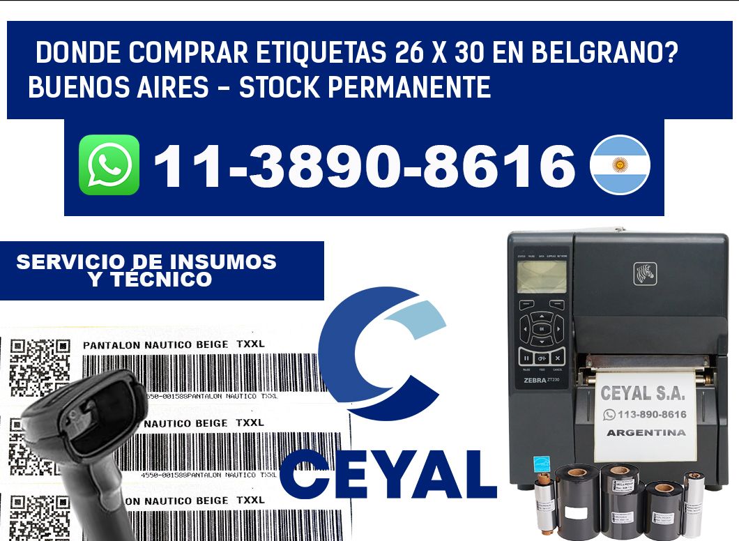 Donde Comprar etiquetas 26 x 30 en BELGRANO? Buenos Aires - Stock permanente