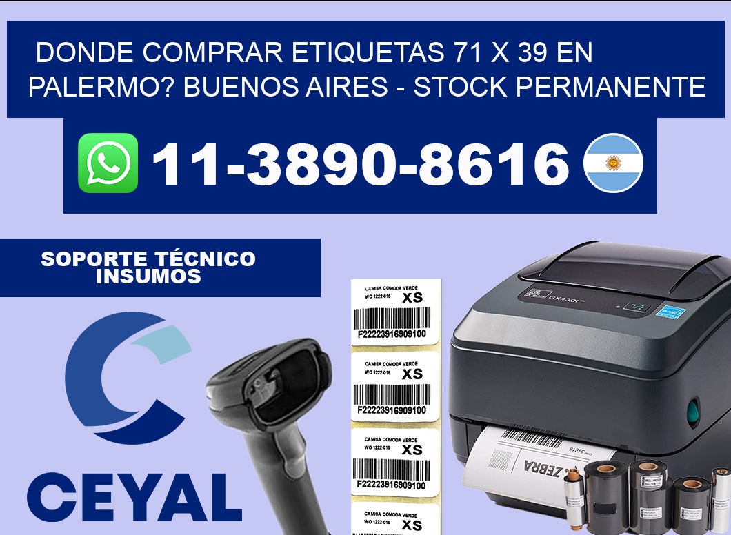 Donde Comprar etiquetas 71 x 39 en PALERMO? Buenos Aires – Stock permanente