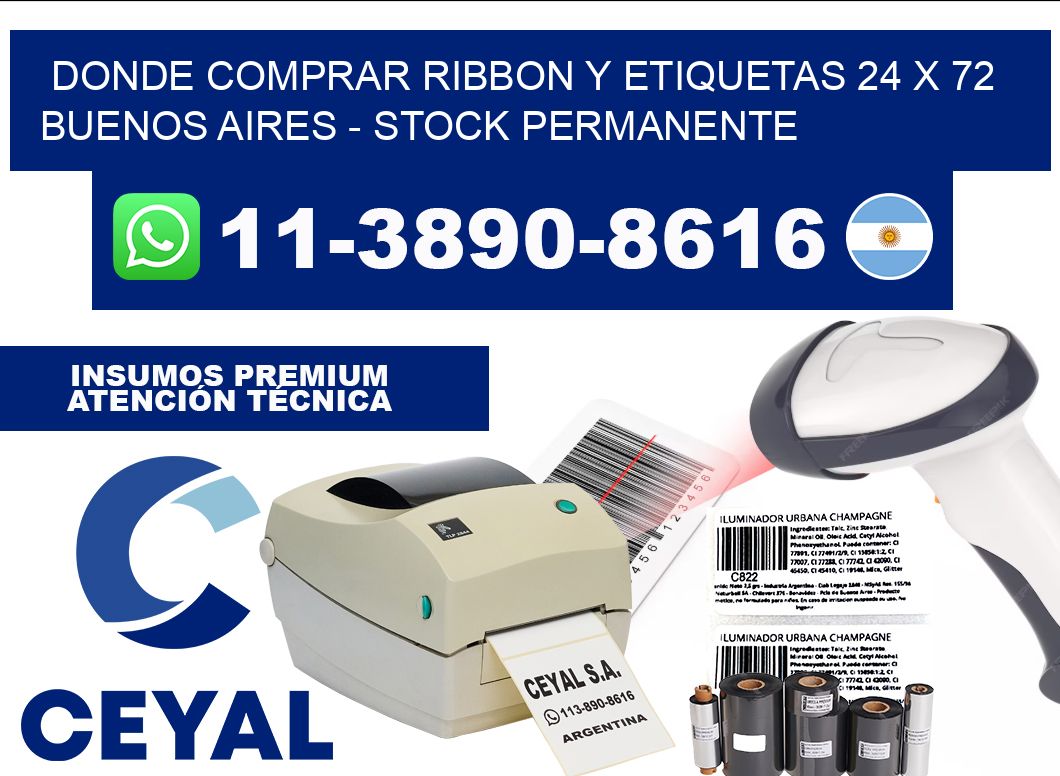 Donde Comprar ribbon y etiquetas 24 x 72 Buenos Aires - Stock permanente