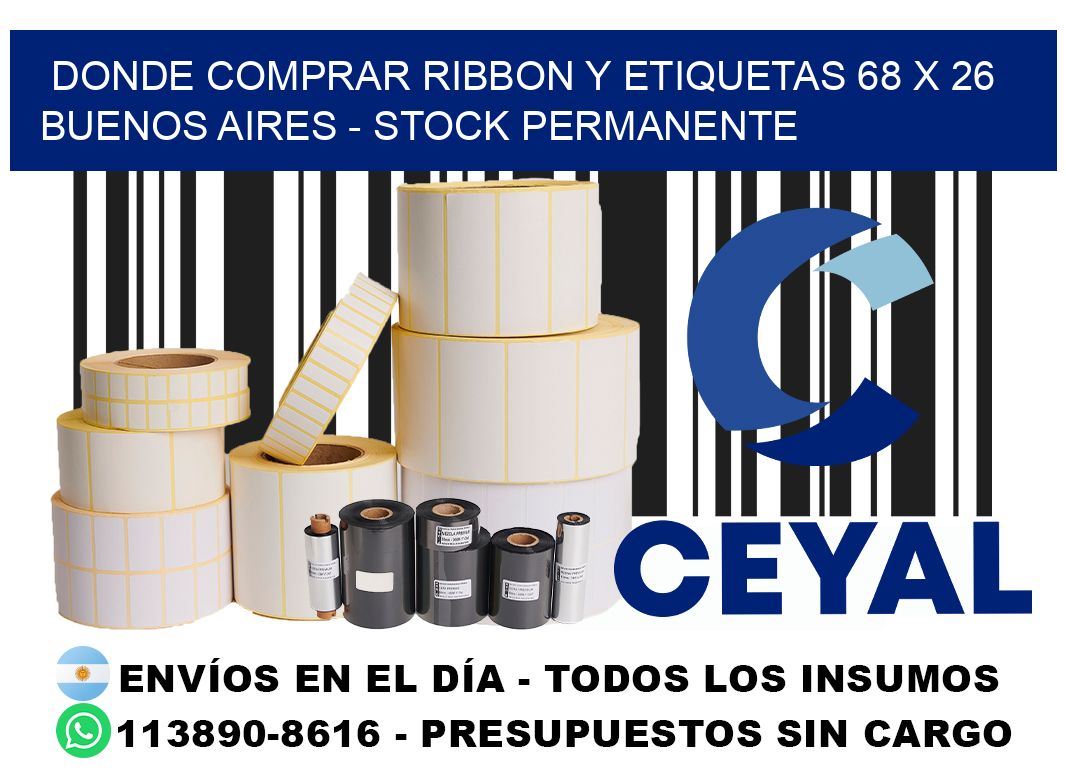 Donde Comprar ribbon y etiquetas 68 x 26 Buenos Aires - Stock permanente