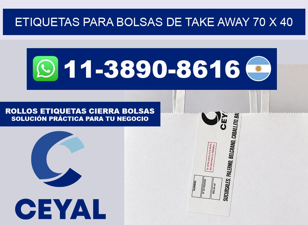 ETIQUETAS PARA BOLSAS DE TAKE AWAY 70 x 40