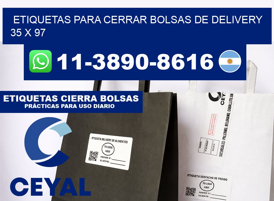 ETIQUETAS PARA CERRAR BOLSAS DE DELIVERY 35 x 97