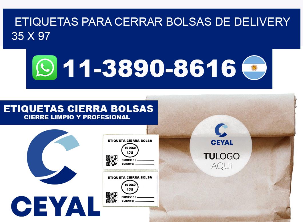 ETIQUETAS PARA CERRAR BOLSAS DE DELIVERY 35 x 97