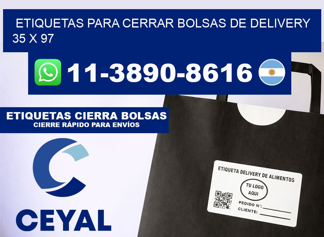 ETIQUETAS PARA CERRAR BOLSAS DE DELIVERY 35 x 97
