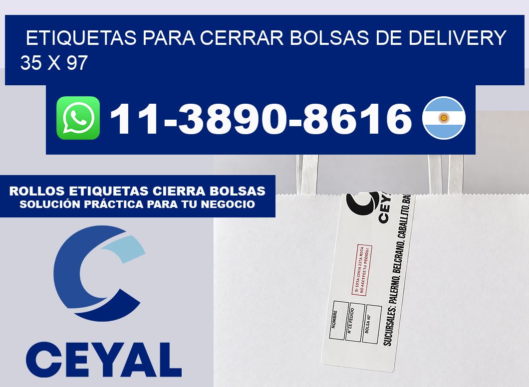 ETIQUETAS PARA CERRAR BOLSAS DE DELIVERY 35 x 97