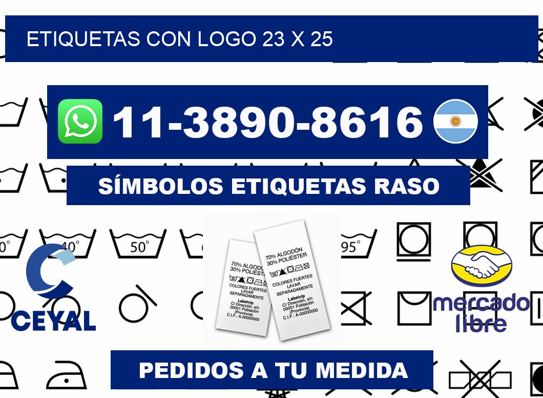 Etiquetas con logo 23 x 25