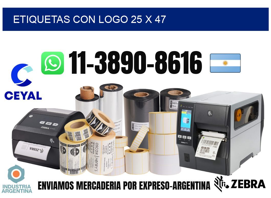 Etiquetas con logo 25 x 47