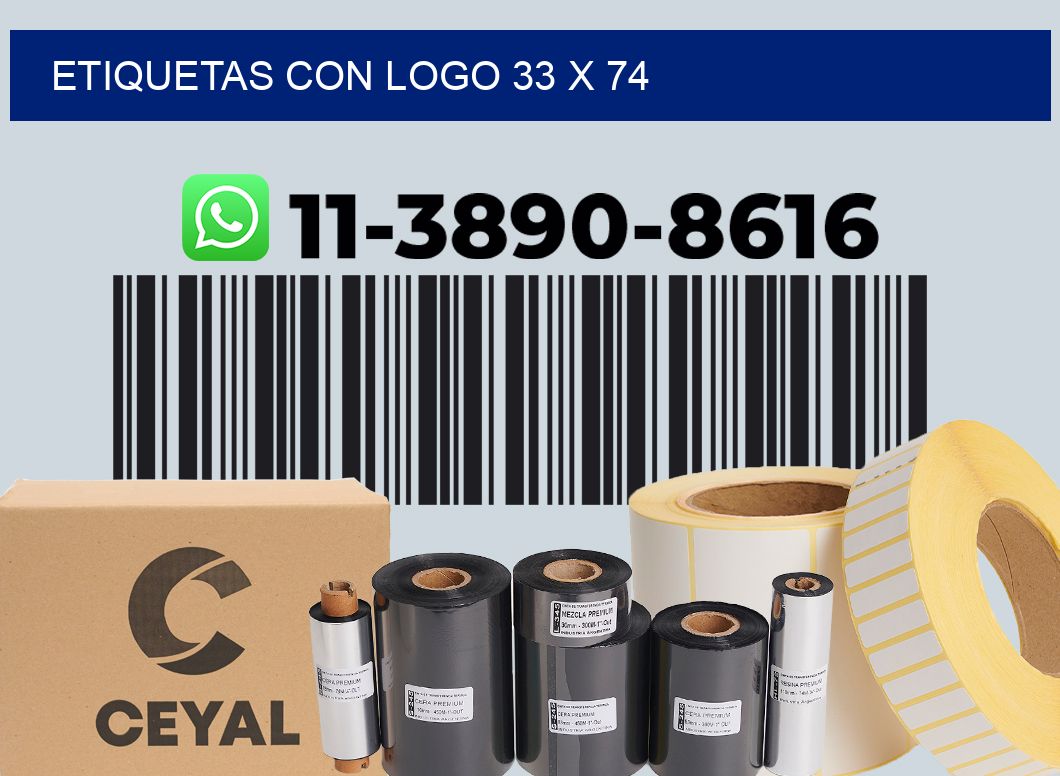 Etiquetas con logo 33 x 74