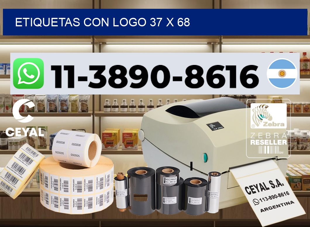 Etiquetas con logo 37 x 68