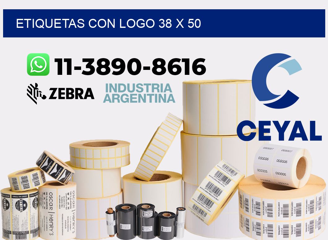 Etiquetas con logo 38 x 50