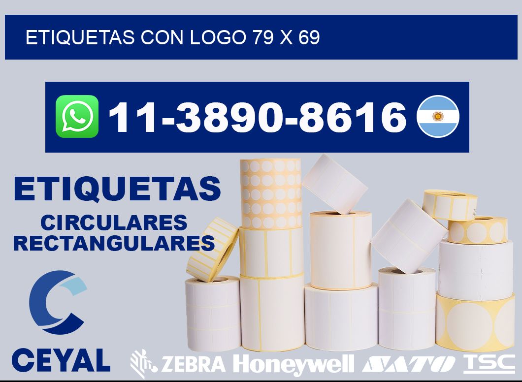 Etiquetas con logo 79 x 69