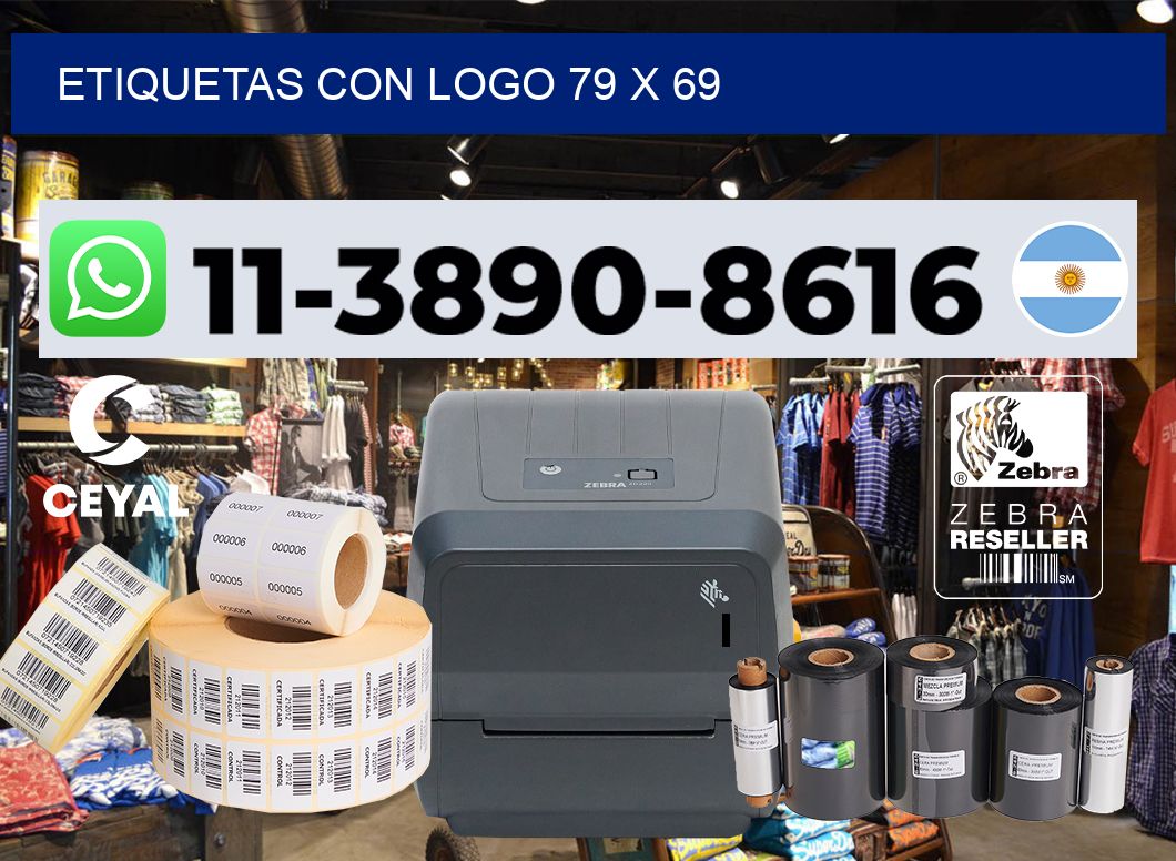 Etiquetas con logo 79 x 69