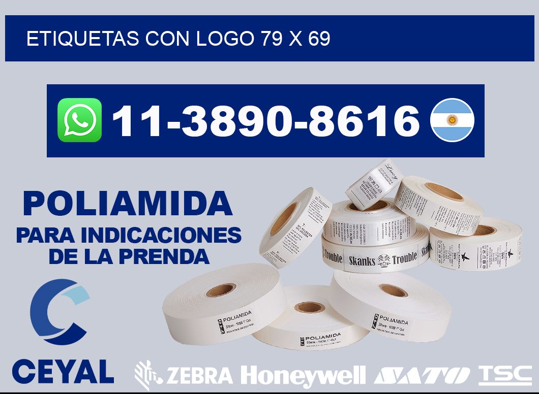 Etiquetas con logo 79 x 69