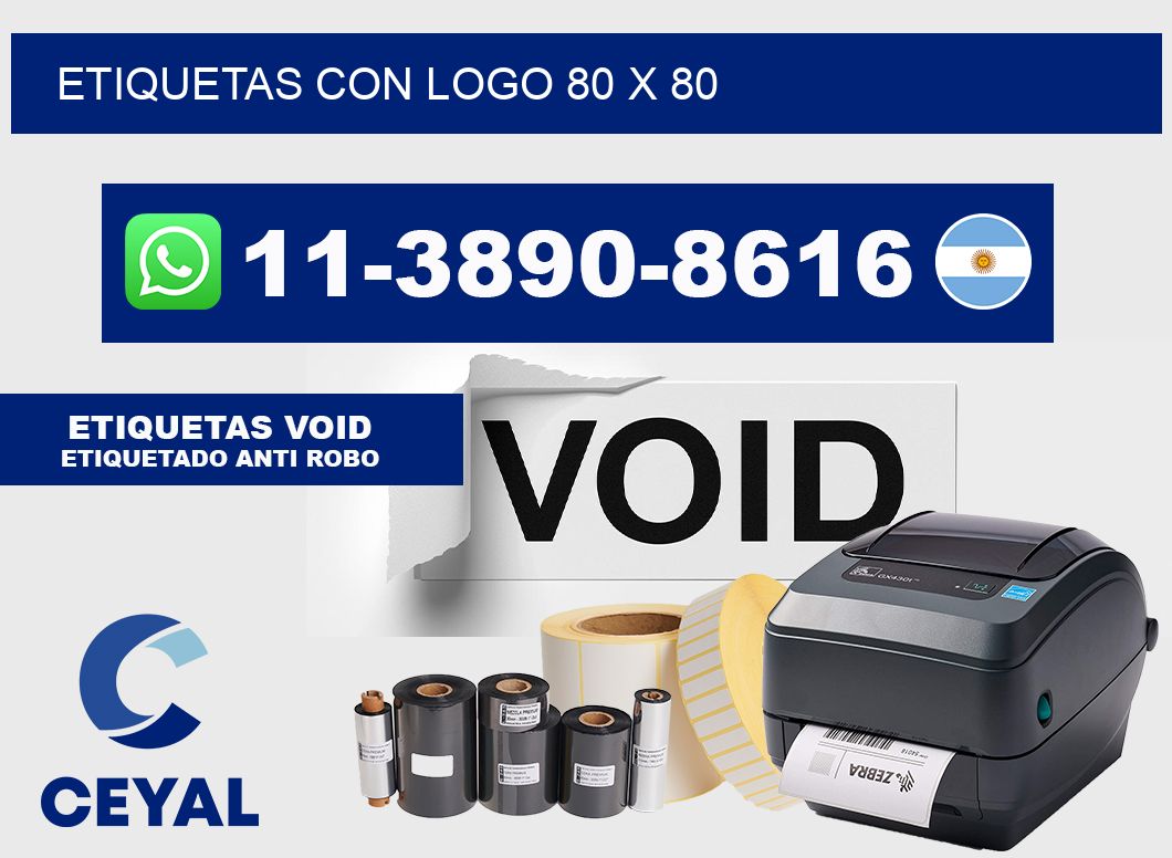 Etiquetas con logo 80 x 80