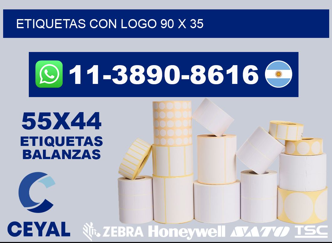 Etiquetas con logo 90 x 35