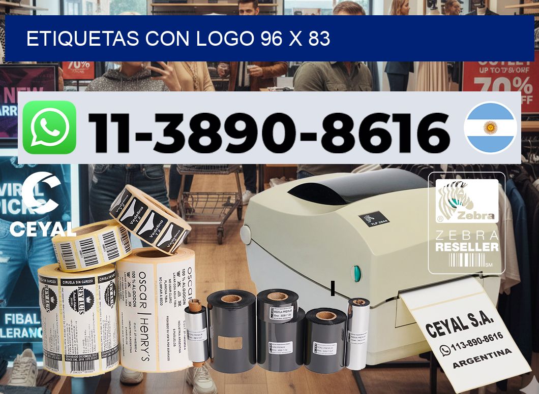 Etiquetas con logo 96 x 83