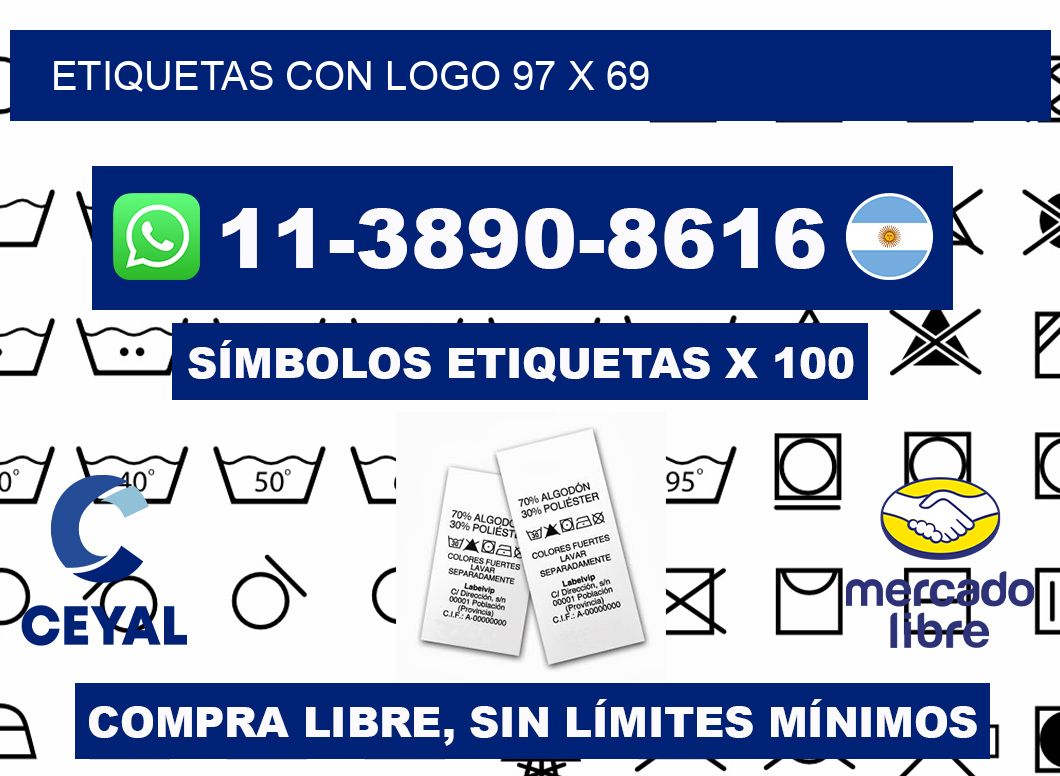 Etiquetas con logo 97 x 69
