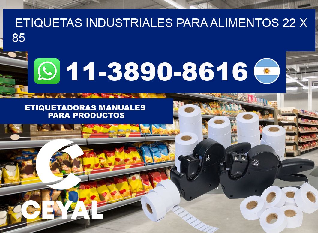 Etiquetas industriales para alimentos 22 x 85