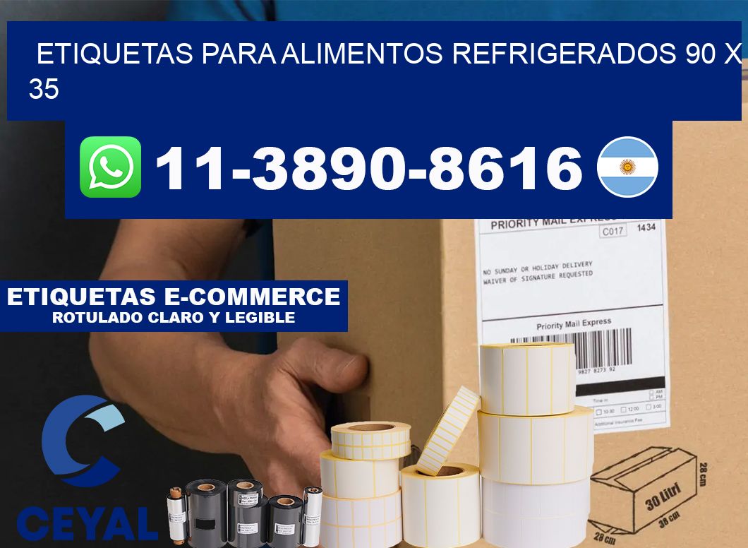 Etiquetas para alimentos refrigerados 90 x 35