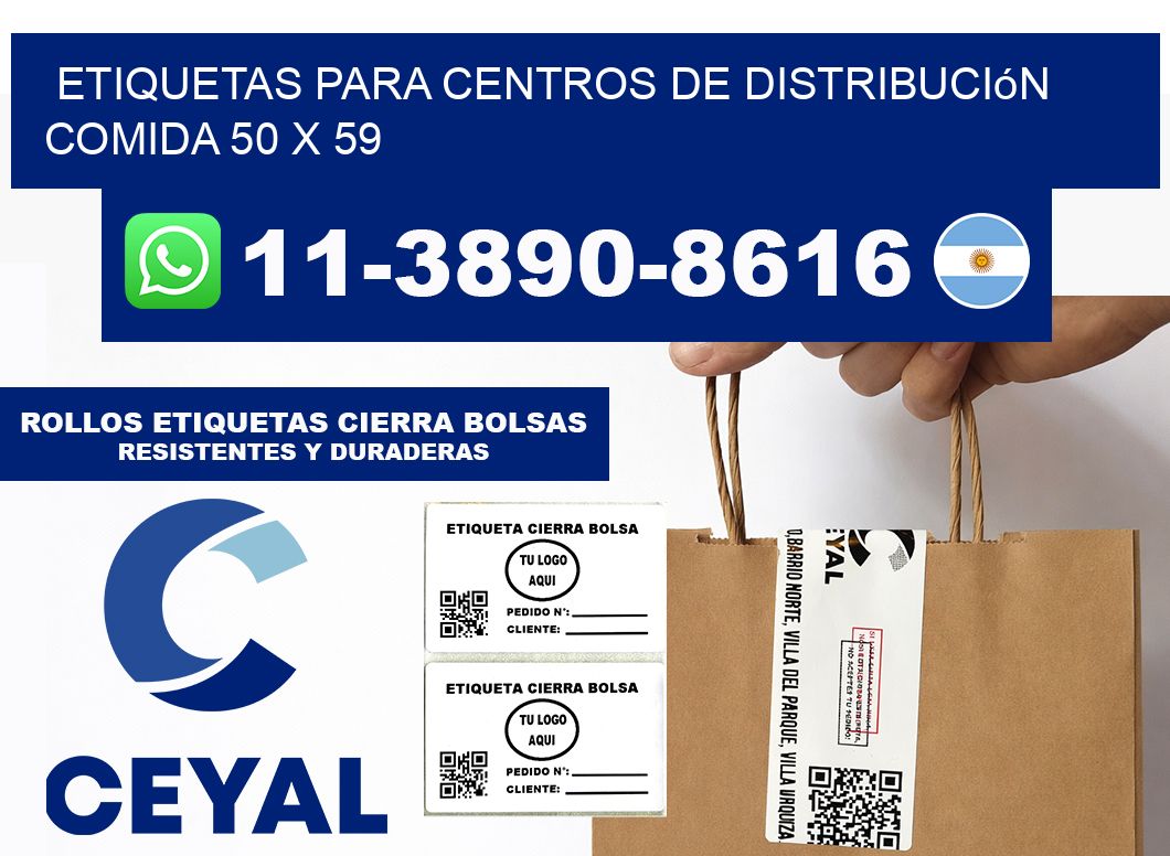 Etiquetas para centros de distribución comida 50 x 59