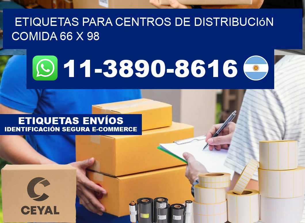 Etiquetas para centros de distribución comida 66 x 98