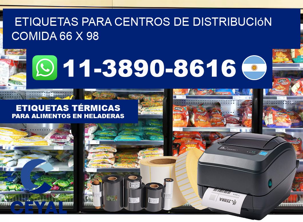 Etiquetas para centros de distribución comida 66 x 98