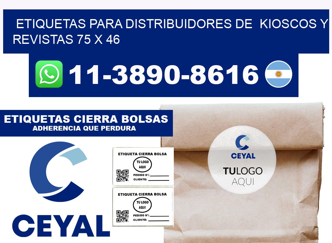 Etiquetas para distribuidores de  kioscos y revistas 75 x 46
