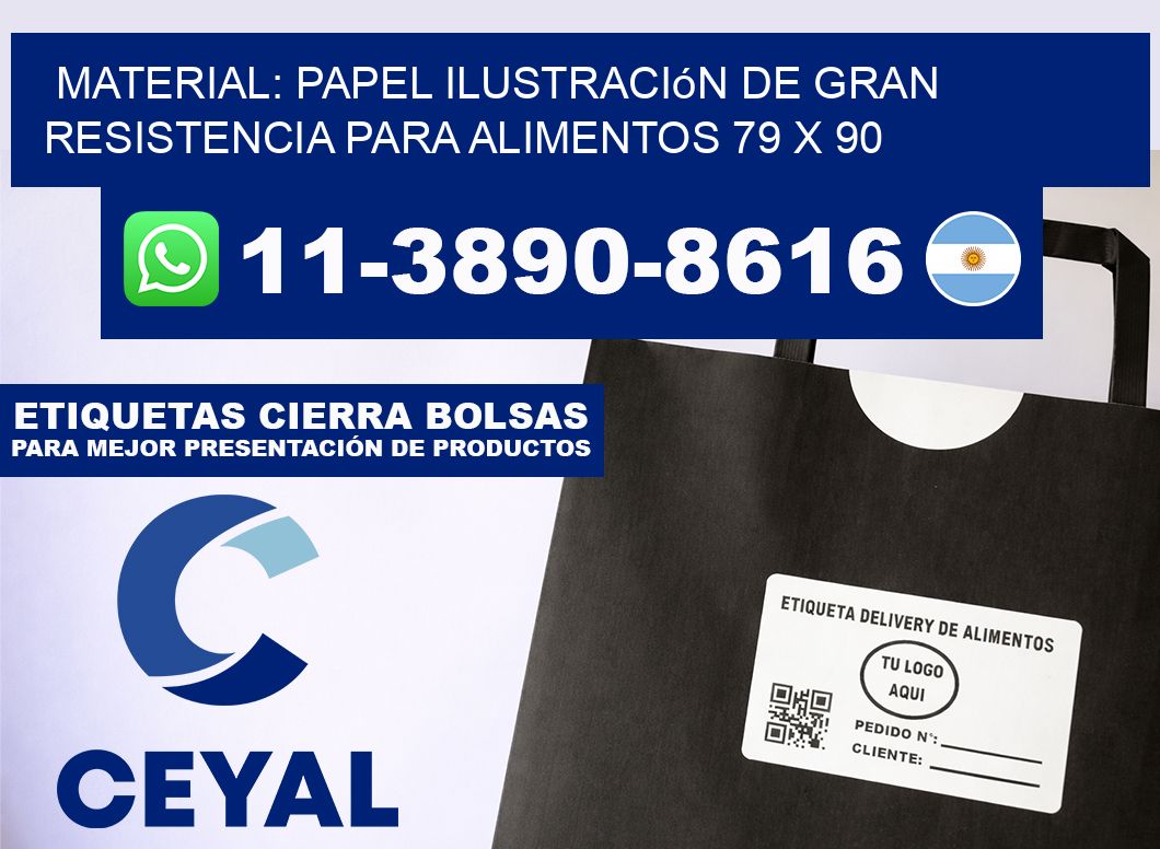 Material: papel ilustración de gran resistencia para alimentos 79 x 90
